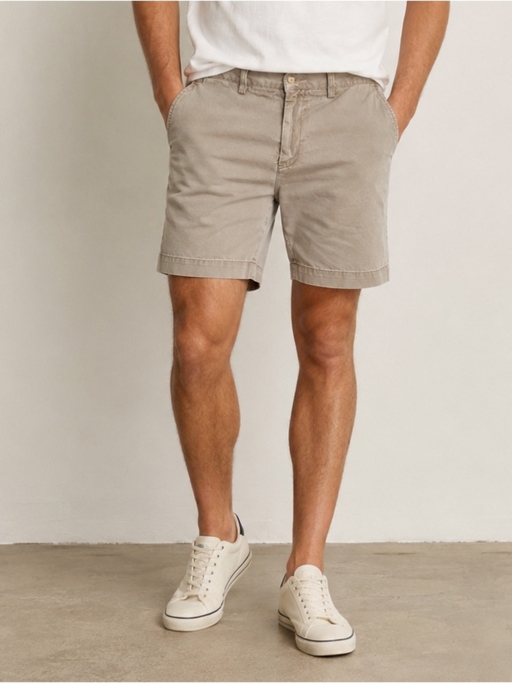 Polo Ralph Lauren Beige Flat Front Cotton Shorts